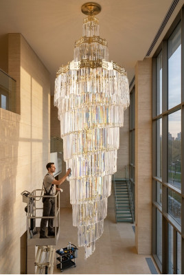 Chandelier Ceiling Light Luxury Design Crystal Light Living Room Lamp Gold