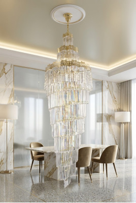 Chandelier Ceiling Light Luxury Design Crystal Light Living Room Lamp Gold