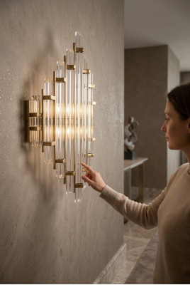 Wall lamp wall lights lamps crystal living room luxury gold
