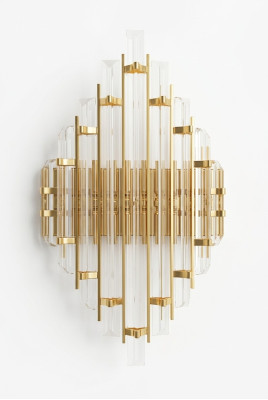 Crystal wall light, luxury gold bedroom style wall lamp for the living room.