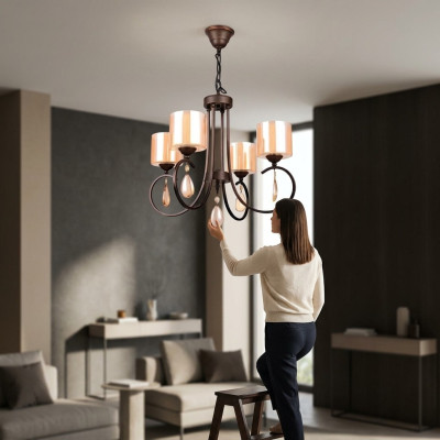 Ceiling lamp hanging design modern gold living room glass new