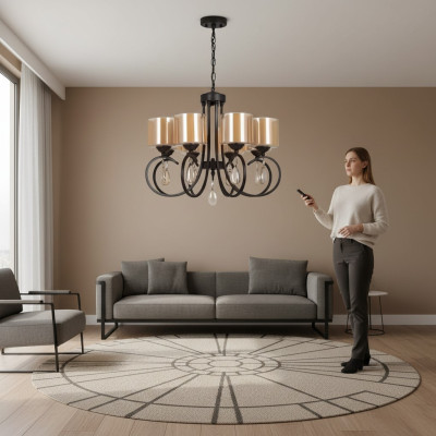 Ceiling lamp living room ceiling lights lampshade chandelier glass luxury