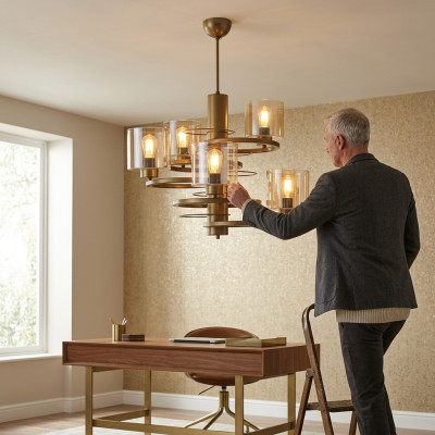 Ceiling lamp hanging chandelier luxury lighting living room new crystal