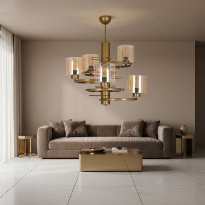 Ceiling lamp hanging chandelier luxury lighting living room new crystal