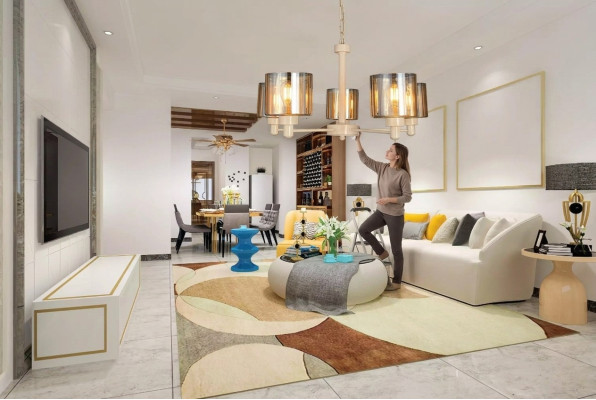 Ceiling lamp, metal, modern design, living room pendant lamp, chandelier ceiling light