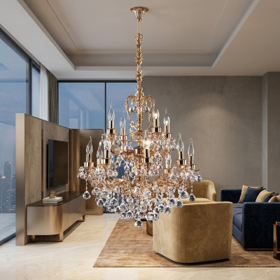 Ceiling light chandelier crystal lamp lights lamps gold 65x113