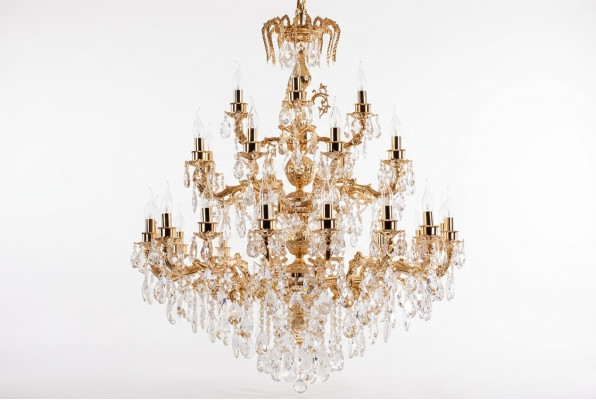 Modern chandelier light classic luxury living room brass crystal