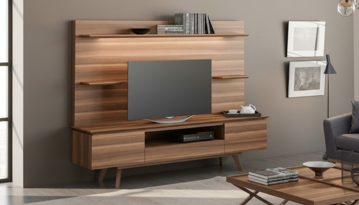 Walnut natural luxury shelves modern living room furniture hanging shelves new