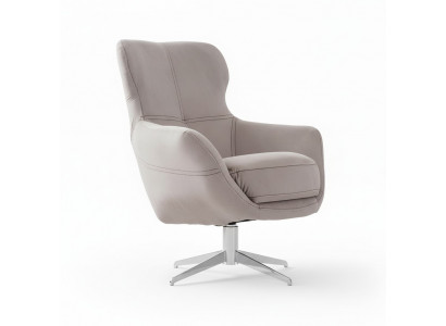 Swivel Armchair Relax Club Sofa Single Seat Couch Upholstery Furniture Beige