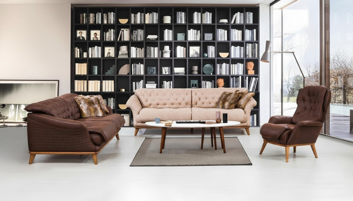 Sofa Couch Furniture Sofa Set 3+3+1 Seating Group Couches Sofas Fabric Textile