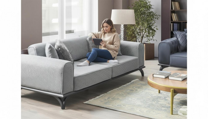 Three-seater couch sofa 227cm sofa couches upholstered furniture textile fabric