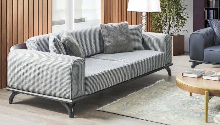 Three-seater couch sofa 227cm sofa couches upholstered furniture textile fabric