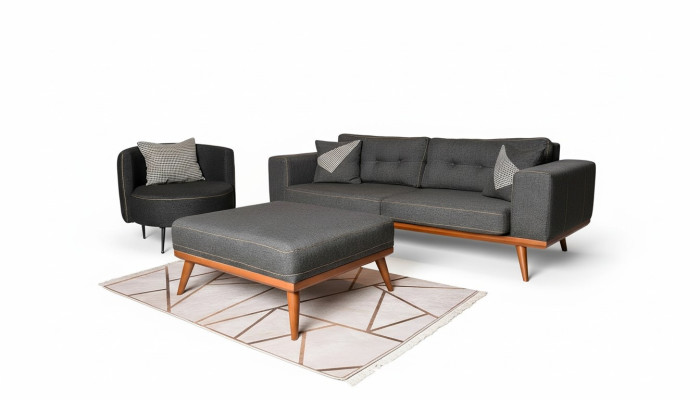 Modern corner sofa with armchair living room set luxury furniture 3+1