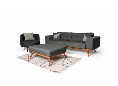 Modern corner sofa with armchair living room set luxury furniture 3+1