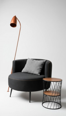 Black modern armchair, living room armchair, club armchair, new.
