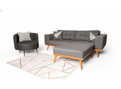 Gray living room corner sofa noble couch seating group luxury furniture modern sofas