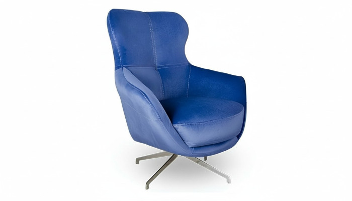 Armchair color blue, comfortable medium-soft luxurious for living room Relax Club