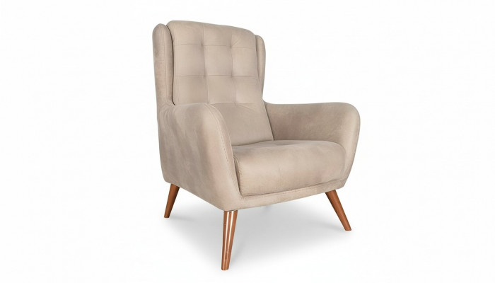 Chesterfield armchair club sofa single-seater couch upholstered furniture beige relax new