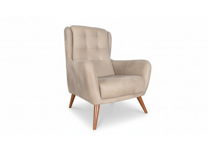 Chesterfield armchair club sofa single-seater couch upholstered furniture beige relax new