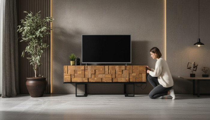 Modern wood dresser sideboard TV stand cabinet furniture 180cm