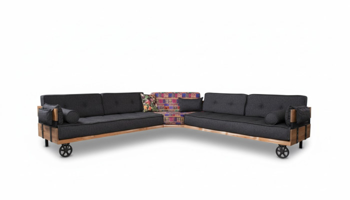Couch Loft Upholstered Corner Sofa Furniture on Wheels Corner Sofas Sofa Set 2-piece.