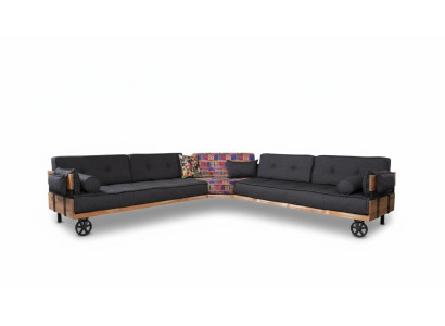 Couch Loft Upholstered Corner Sofa Furniture on Wheels Corner Sofas Sofa Set 2-piece.
