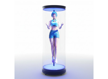 Hologramm Werbeständer 3D-Werbung Holographic Werbefigur Moderator Host