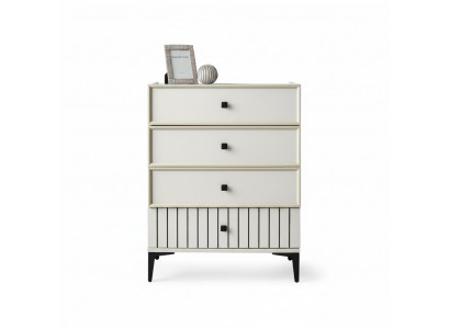 Kommode Modernes Design Elegante Schwarze Akzente Stauraum Stilvolles Möbel