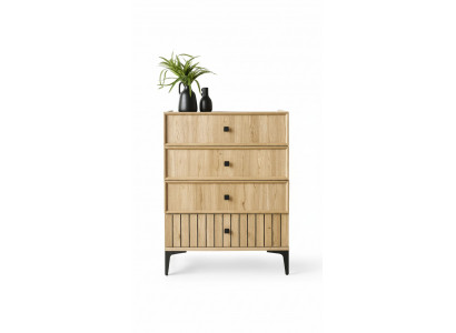 Kommode Modernes Holzdesign Elegante Schwarze Akzente Viel Stauraum Möbel