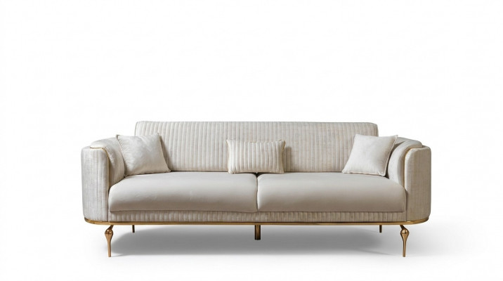 Modern living room sofa luxury white sofas upholstered seat 3-seater