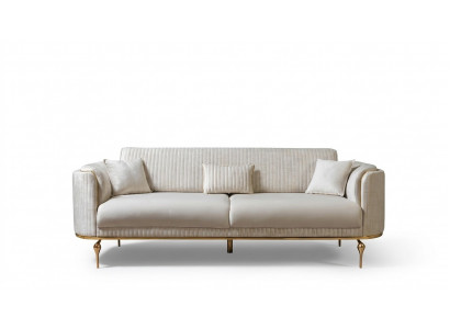 Modern living room sofa luxury white sofas upholstered seat 3-seater