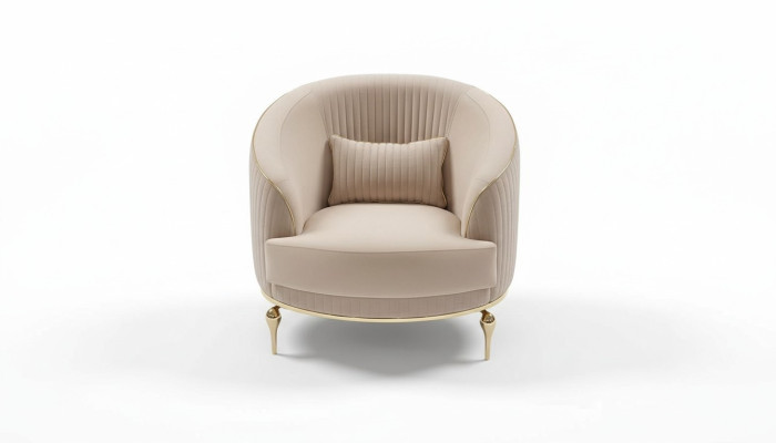 Luxury armchair living room beige armchair upholstered modern club relax