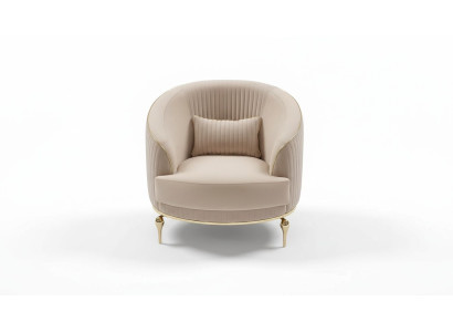 Luxury armchair living room beige armchair upholstered modern club relax