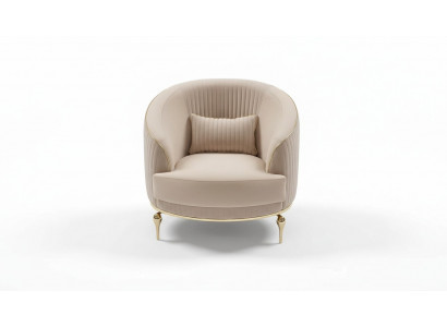 Luxury armchair living room beige armchair upholstered modern club relax