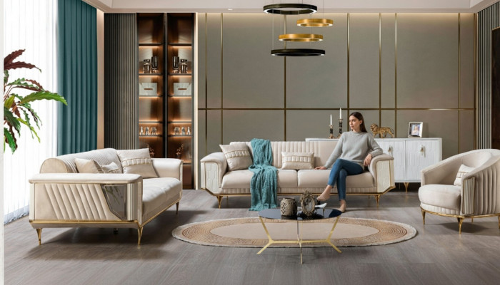 Sofa Set 3+3+1 Seat Modern Sofa Suite Living Room Luxury Suite New