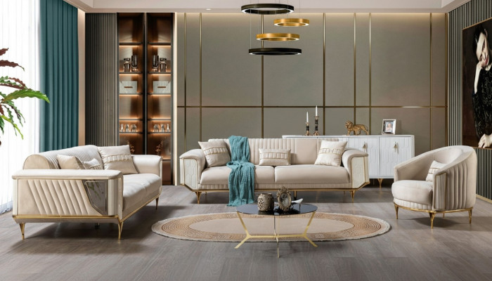 Sofa Set 3+3+1 Seat Modern Sofa Suite Living Room Luxury Suite New