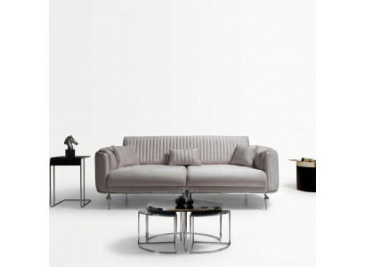 Weiß Sofa 3 Sitzer Wohnzimmer Möbel Textil Sofas Couch Modern Dreisitzer