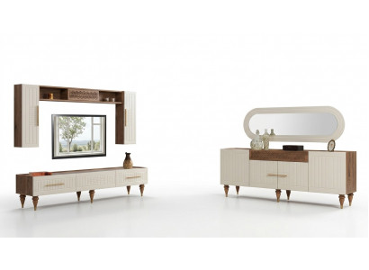 Complete living room set + dining room suite table shelving sideboard 6-piece.