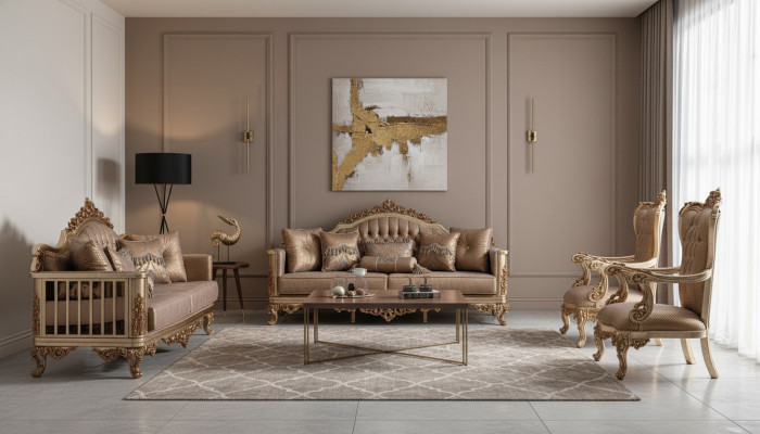 Sofa set Couch Set Classic Suite Seating Upholstery Coffee Table 5-piece