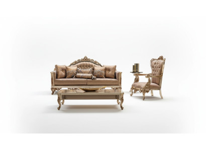 Sofa Set 3+1 Seater Gold Coffee Table Sofa Suite Living Room Luxury New