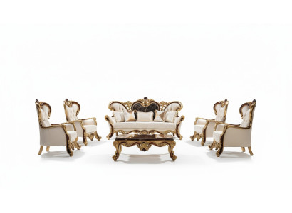 Luxury Sofa Set Baroque Rococo Sofa Set 3+3+1+1 Coffee Table