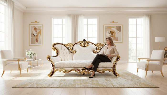Royal Sofa Three-Seater Couch Upholstered Furniture Couches Sofas Textile
