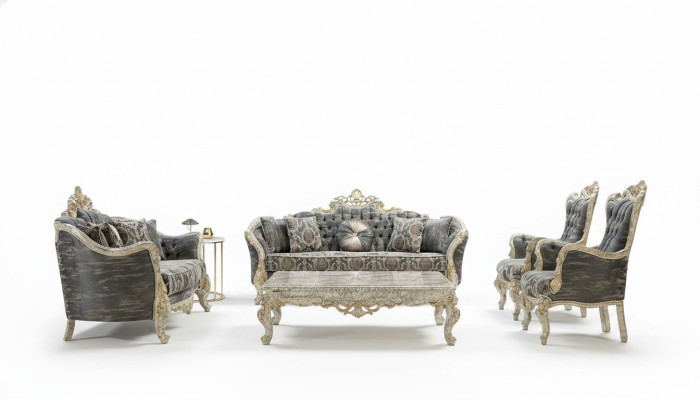 Classic Chesterfield Baroque Sofa Living Room Furniture Complete Set 5pcs