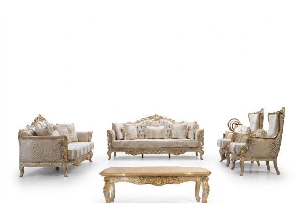 Chesterfield Baroque Sofa Classic Living Room Furniture Complete Set 5-piece