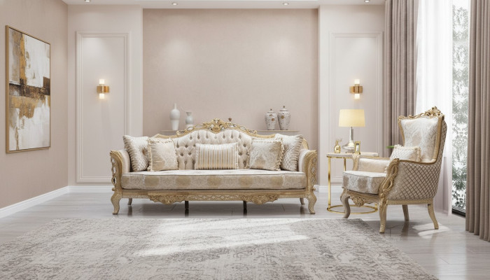 Sofa set 3+1 sofa armchair living room luxury sofa set textile new