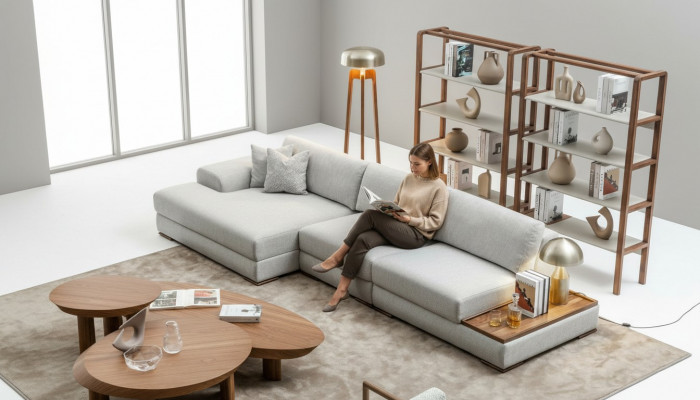 Sofa couch upholstery furniture living landscape gray corner set soft couches