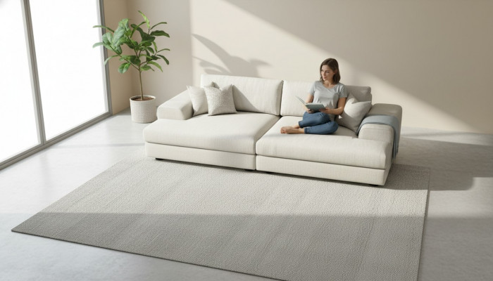 Sofa Couch 3-Seater Living Room Design Big Sofas Couches 260 cm Gray