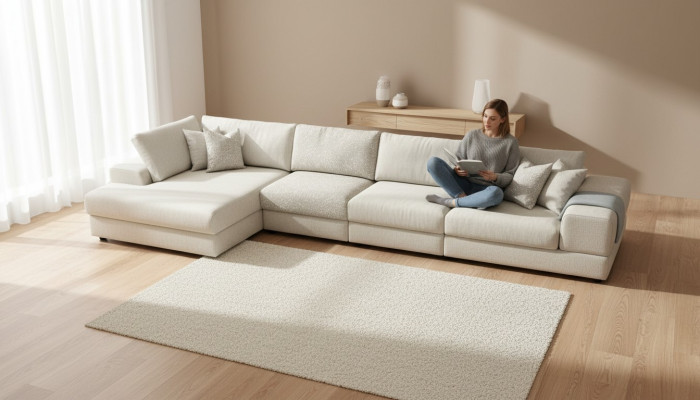 Sectional sofa living room furniture modern sofa L-shape luxury couch new gray