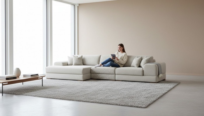 Corner sofa L-shape living landscape luxury gray sofa couch modern furniture