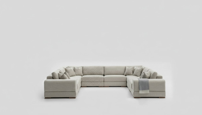 Sofa U Shape Modern Design Luxury Living Room Big Gray Corner Sofa New